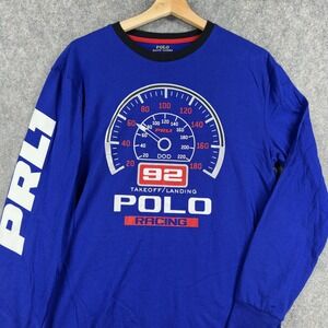 Polo Ralph Lauren Shirt Mens XS Blue Long Sleeve Polo Racing PRL1 Tee Graphic